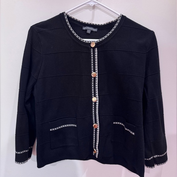 Adrianna Papell Black Cardigan with Gold Details - Picture 8 of 8